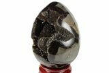 Septarian Dragon Egg Geode - Black Crystals #191470-1